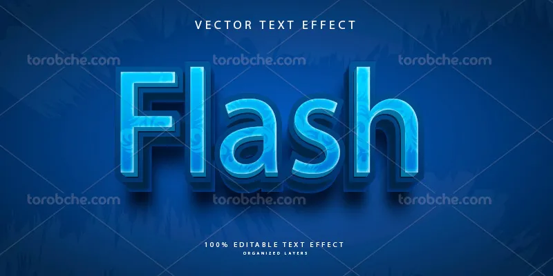 وکتور افکت متنی 3D آبی | گرافیک با طعم تربچه