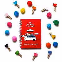 دفترچه یادداشت لغت زبان 100 برگ آبرنگ سیمی طرح ماشین قرمز My Language Note Book سایز A6