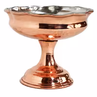 بستنی خوری مسی مدل پایه دار کد A10 بسته 6 عددی-بستنی خوری مسی-بستنی خوری مس (پس کرایه)