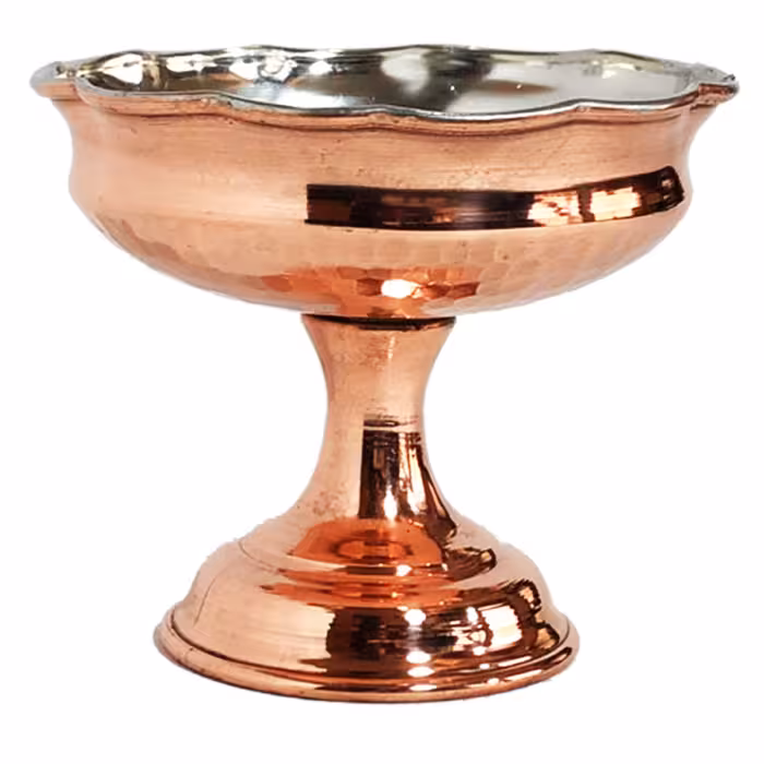 بستنی خوری مسی مدل پایه دار کد A10 بسته 6 عددی-بستنی خوری مسی-بستنی خوری مس (پس کرایه)