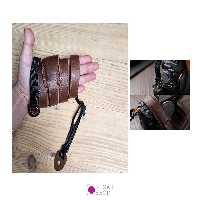 بند دوربین چرم کد 01 قهوه ای روشن