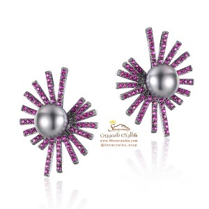 گوشواره گل و مروارید کبود EAR426V0