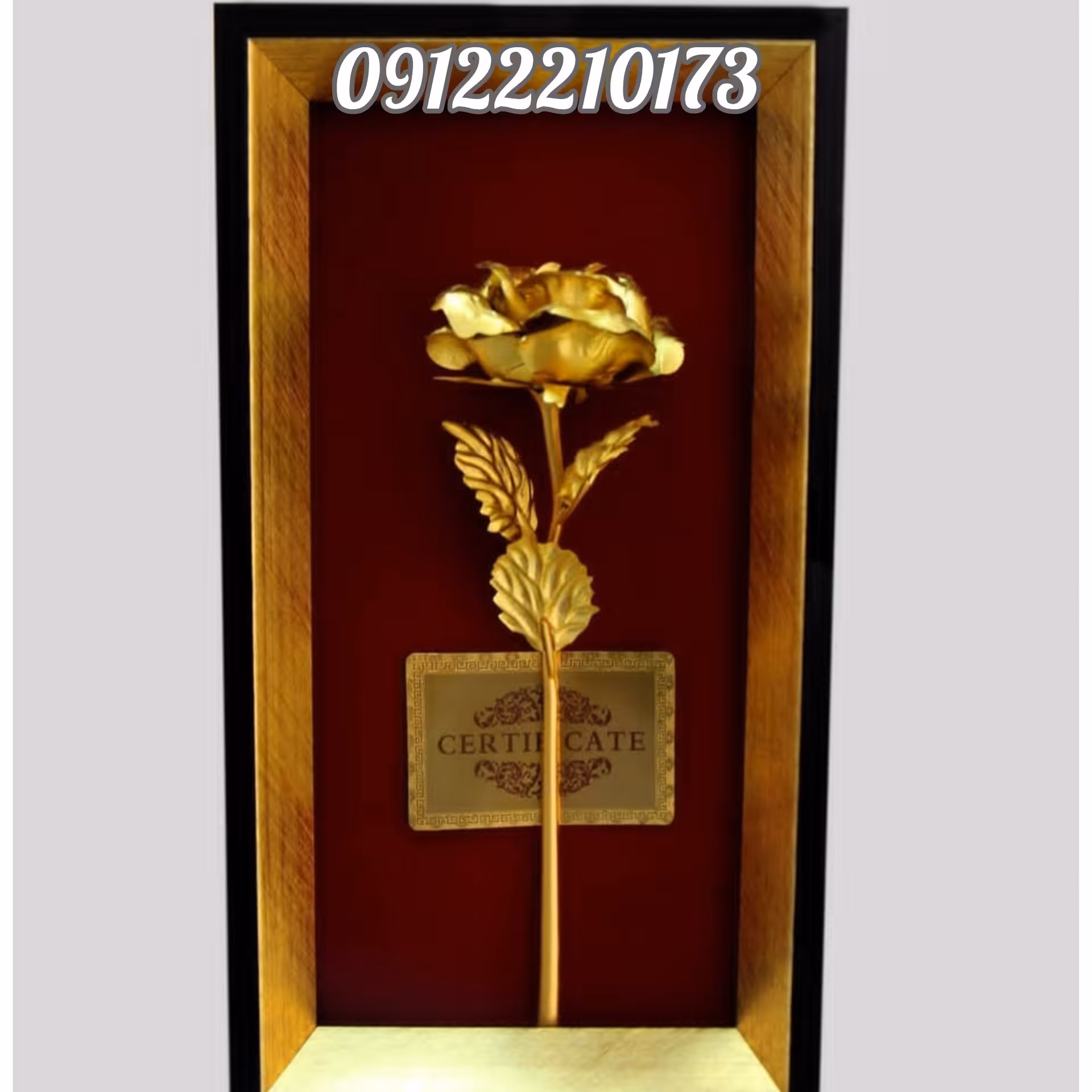 تابلو گل رز روکش طلا با شناسنامه