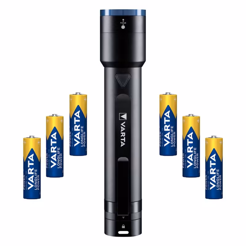 چراغ قوه وارتا مدل NIGHT CUTTER A26 به همراه باطری مجموعه 6 عددی