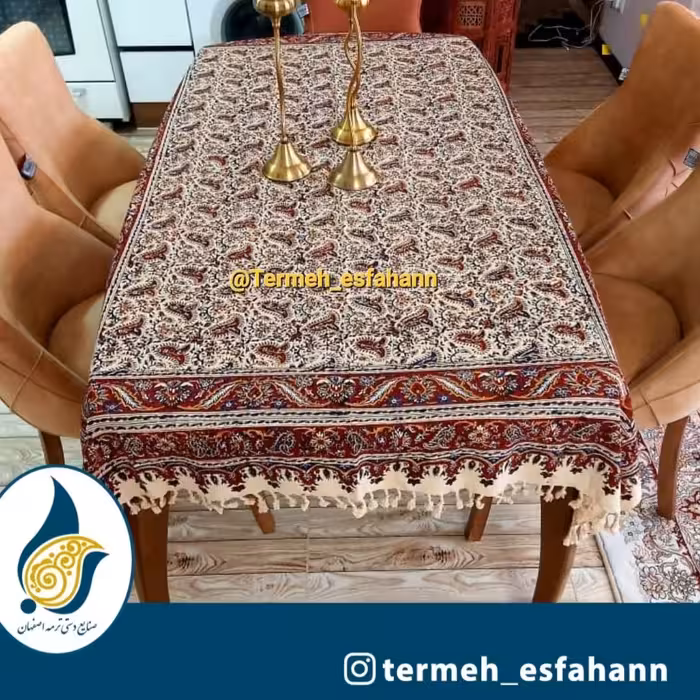 سفره قلمکار طرح ماهیچه ای سایز  2در135