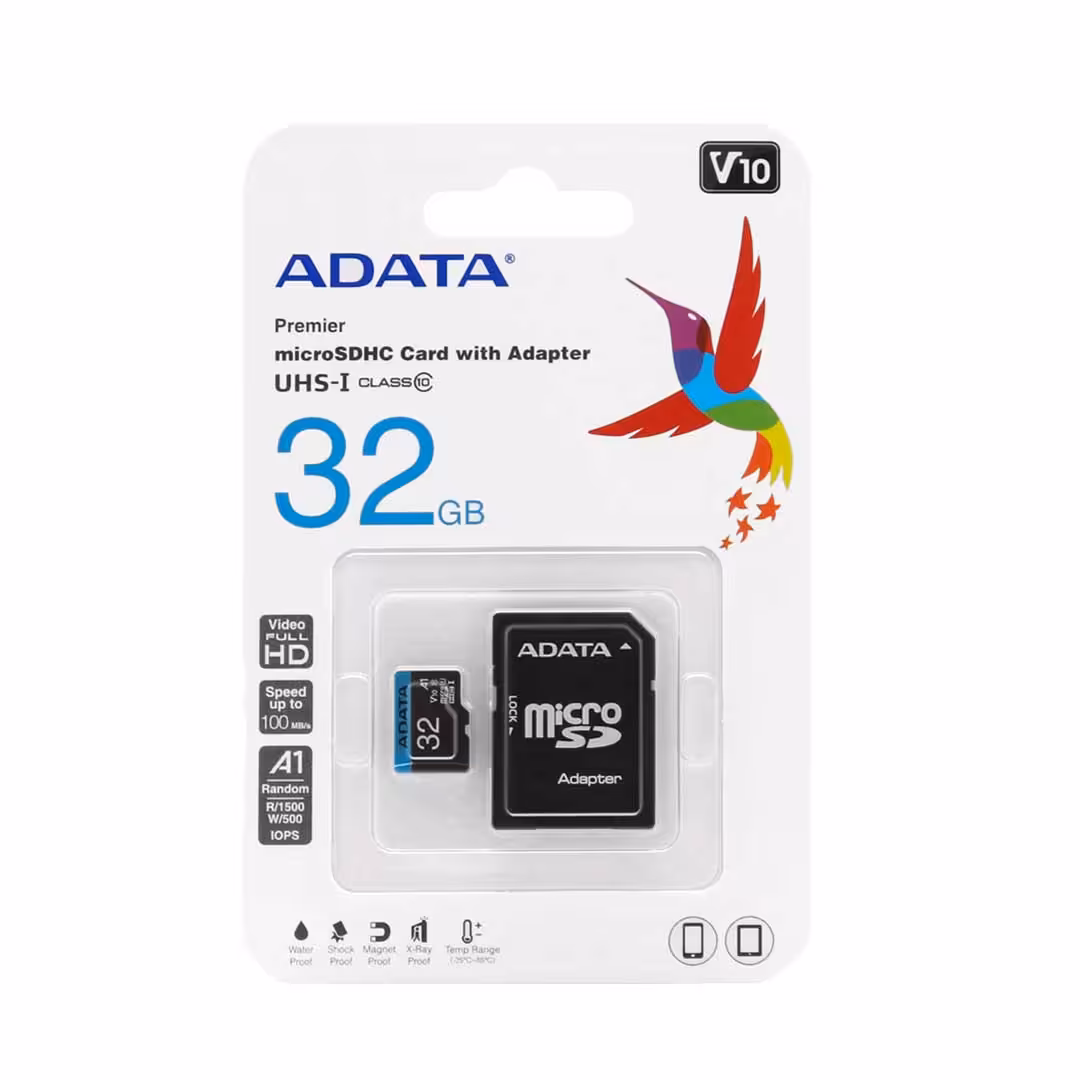 کارت حافظه microSDXC ای دیتا مدل Premier V10 A1 کلاس 10 سرعت 100MBps ظرفیت 32 گیگابایت