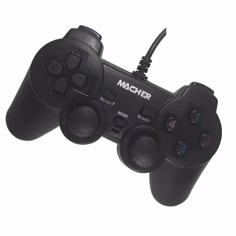 دسته بازی پلی استیشن شوک دار Macher مدل MR-54 - رنگ مشکی با گارنتی یکساله مچر