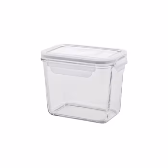 ظرف شیشه مستطیل 920 میل لیمون