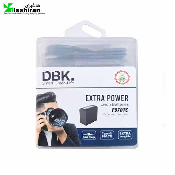 باتری قابل شارژ دی بی کی DBK Extra Power F970 TC 6000mAh با کابل شارژ