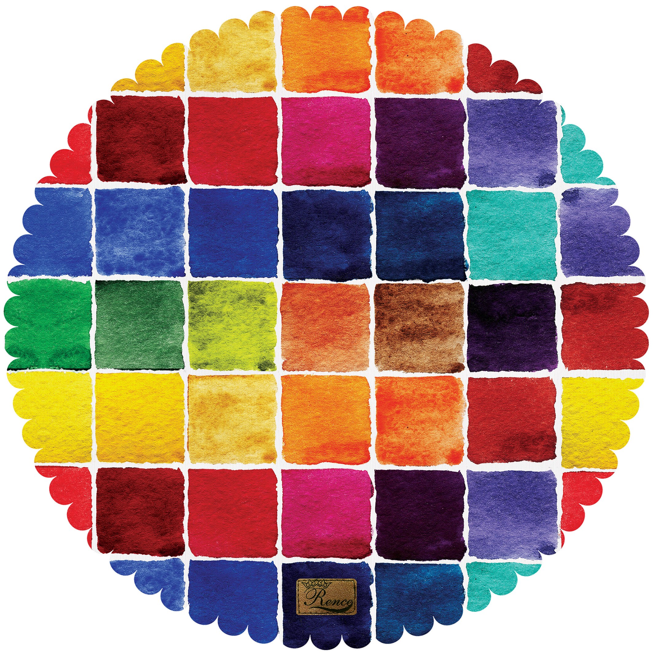 رومیزی مخمل طرح رنگارنگ سایز 30 در 30 مدل T13-517 شرکت رنس