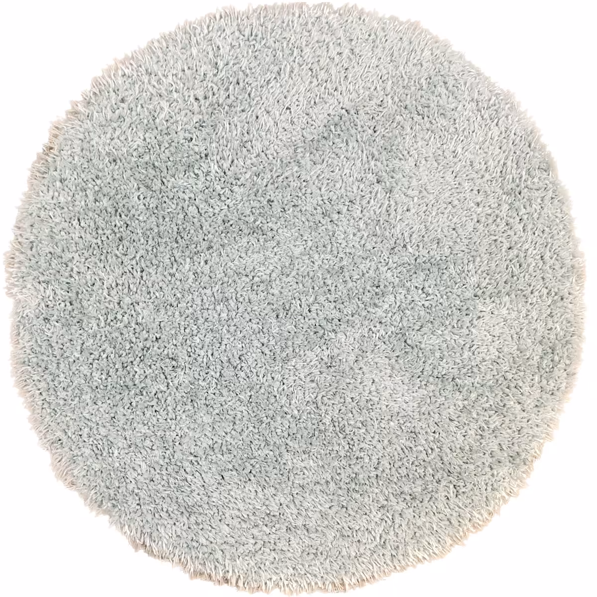 فرش ماشینی مدل شگی فلوکاتی گرد کد1.00049 زمینه نقره آبی