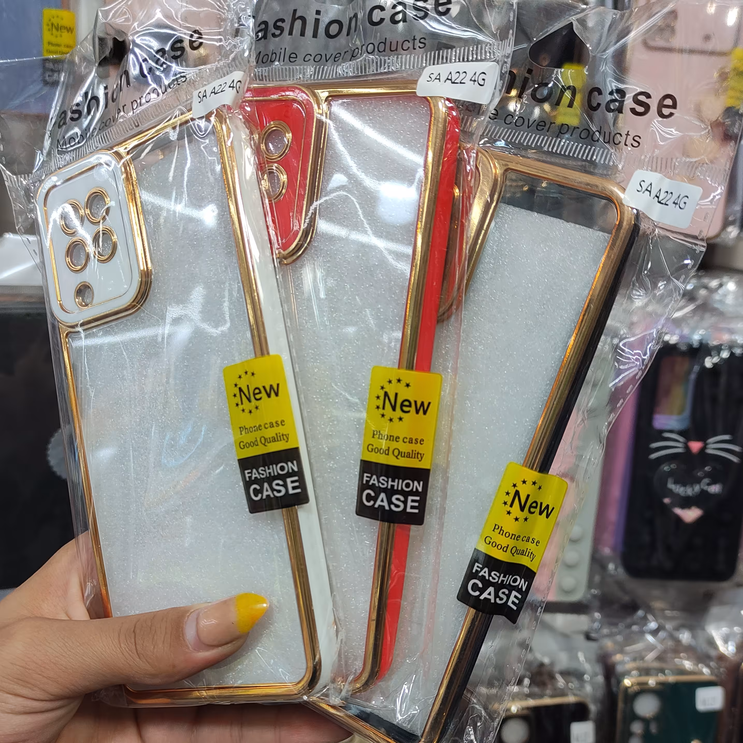 قاب گوشیa22 4G قاب گوشی شیشه ای دور رنگی