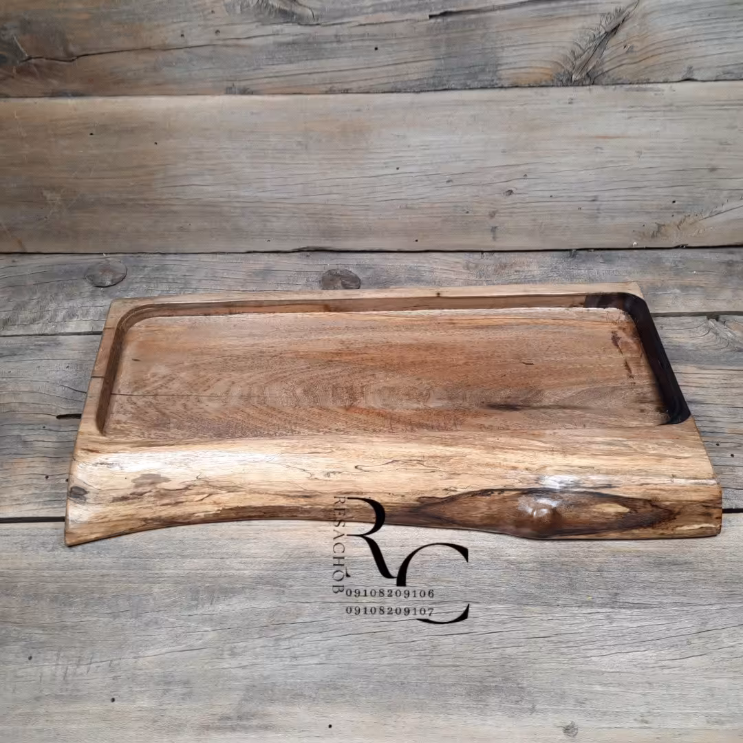 سینی چوب گردو و رزین یک تکه با پوشش ضد اب کد C1296