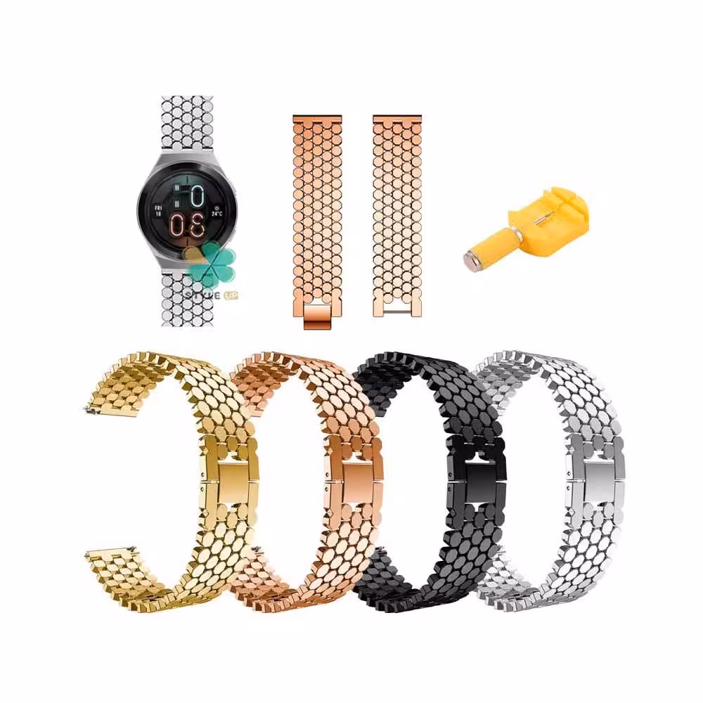 بند استیل ساعت هواوی واچ Huawei Watch GT 2e طرح کندویی