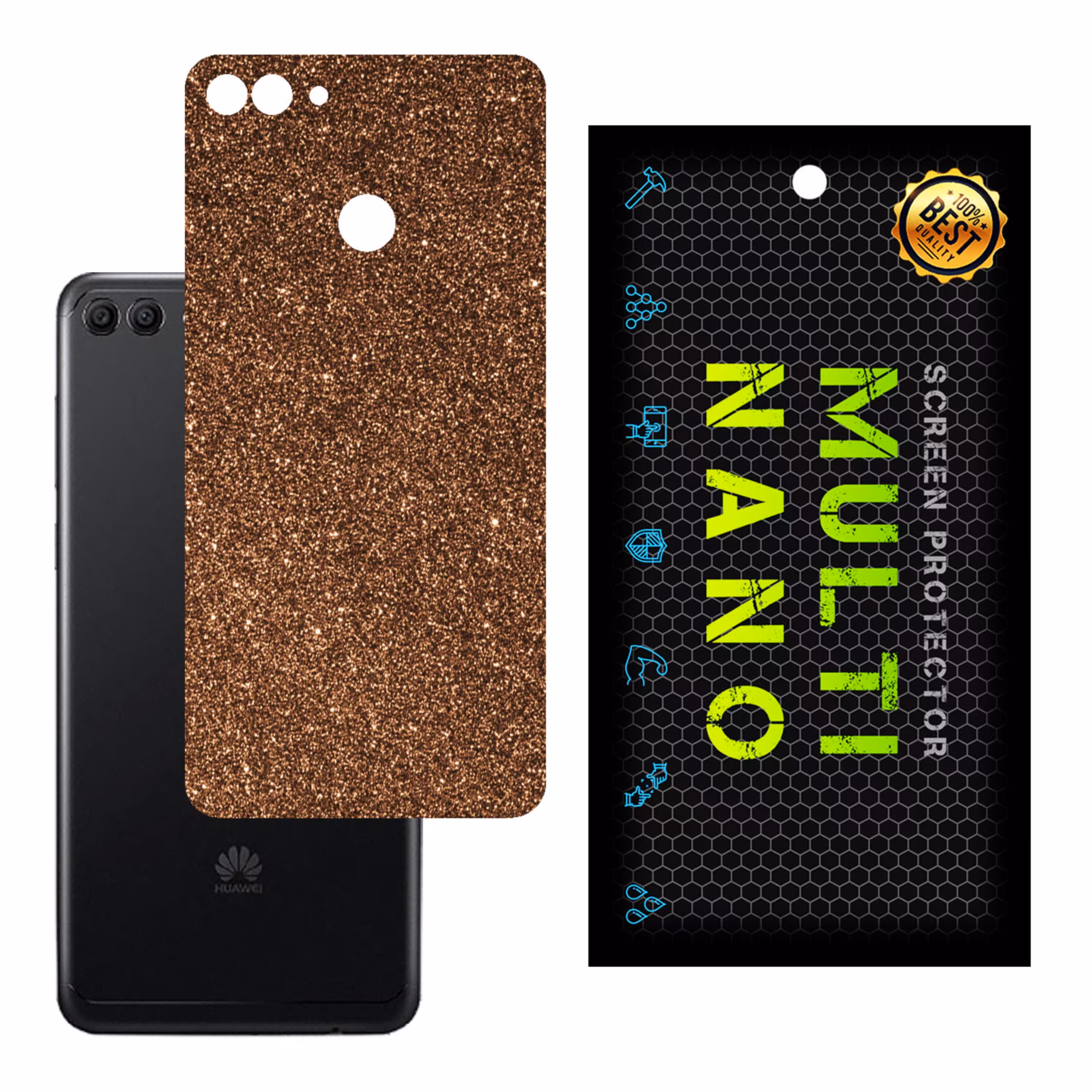 برچسب پوششی MultiNano مدل X-G1F-Bronze برای پشت موبایل هوآوی Y9 2018