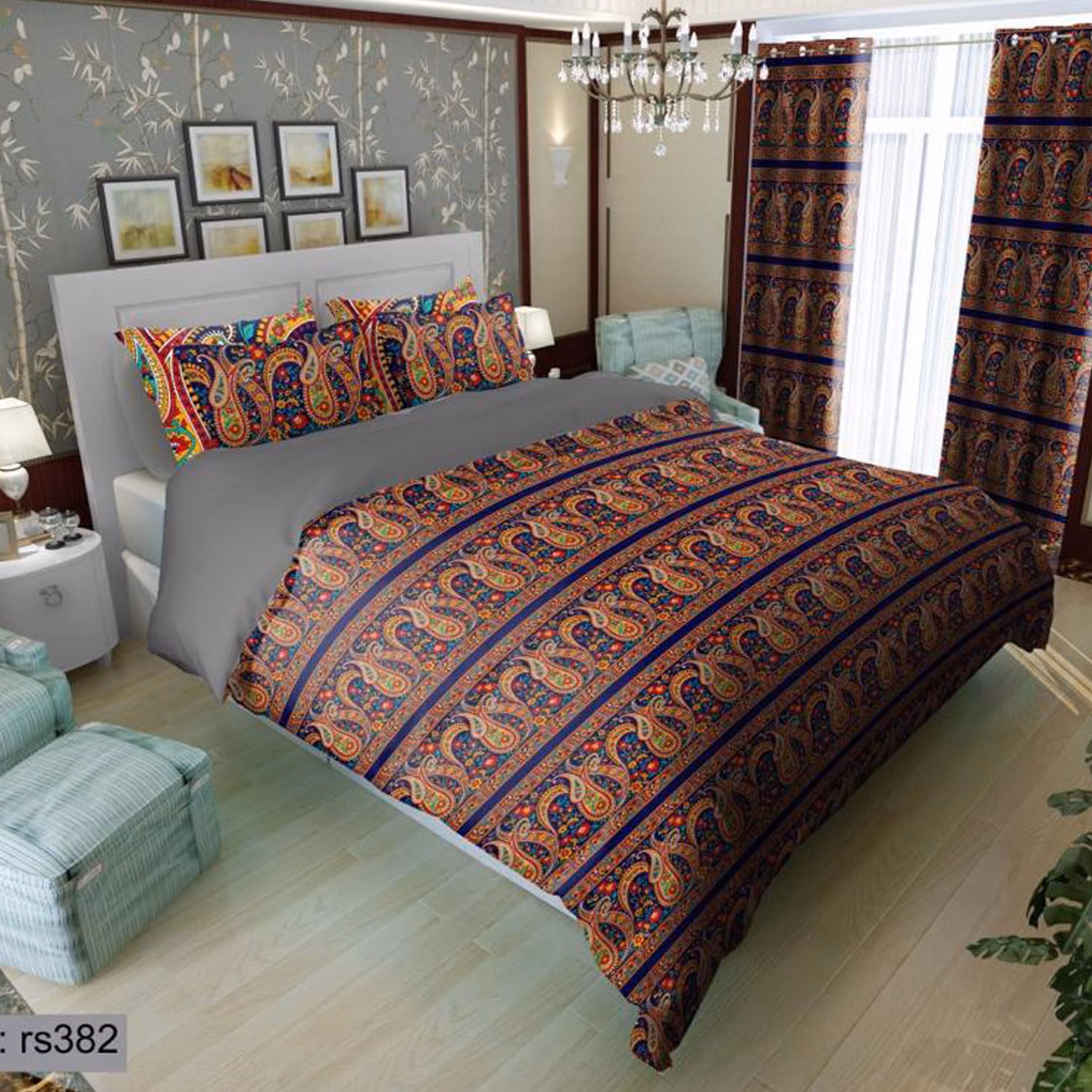 سرویس روتختی 1 نفره تنسل چاپی برندترک لند (Turk Land)  کد rs 382