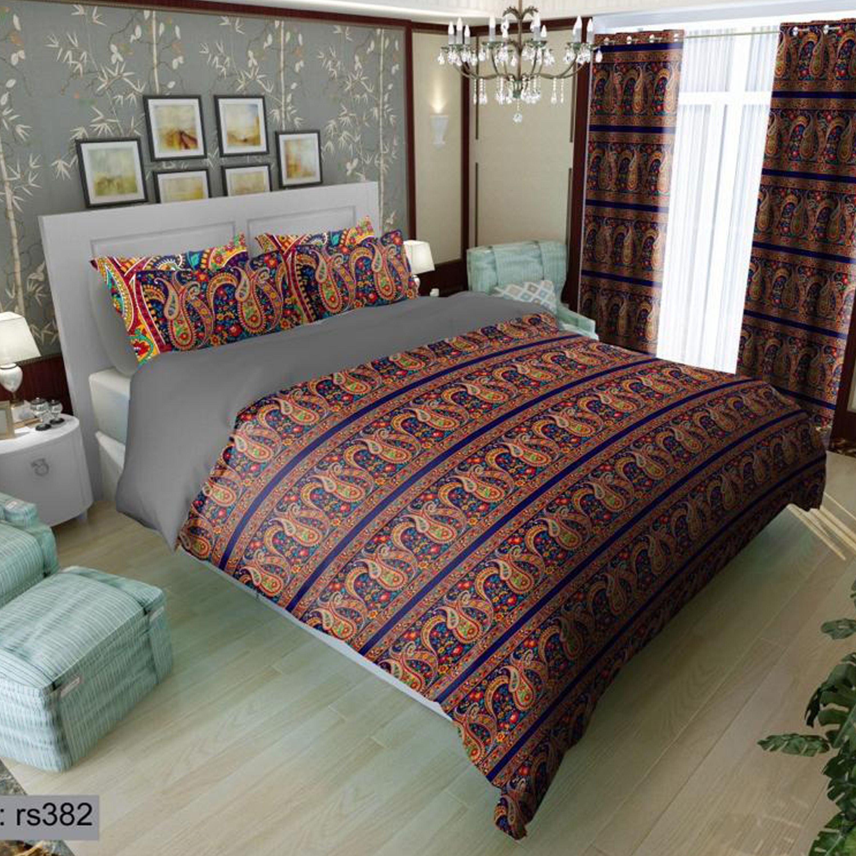 سرویس روتختی 1 نفره تنسل چاپی برندترک لند (Turk Land) کد rs 382