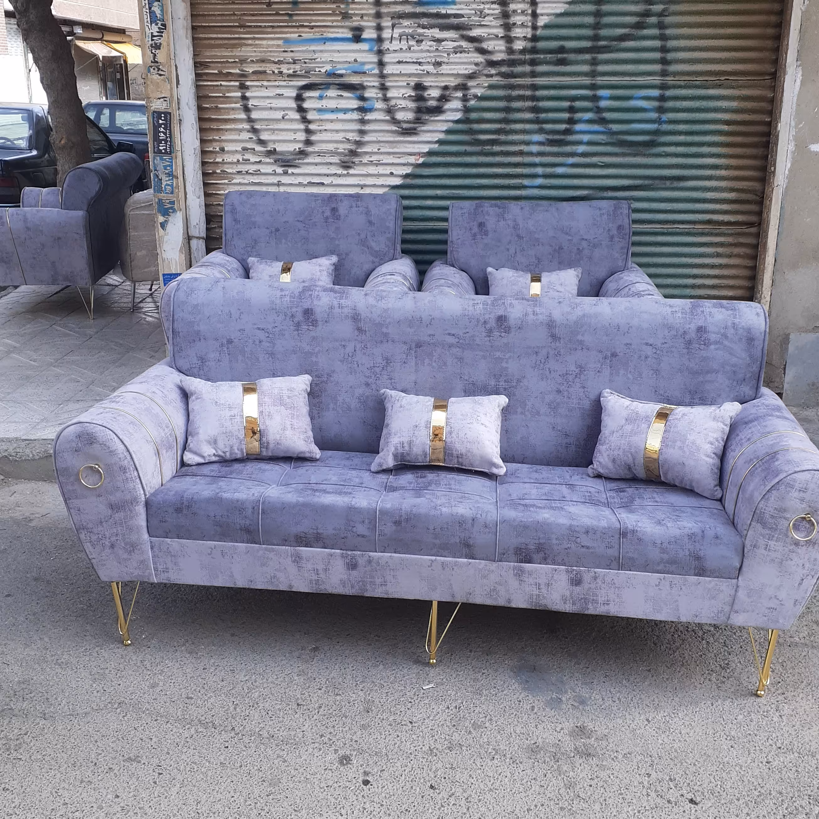 مبل اسکارلت مبلمان اسکارلت 7 نفره بسیار شیک و مقاوم کف فوم ویژه کلاف چوب روس 