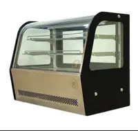 شو کیک رومیزی وارداتی سایز 120 شیشه خم 2طبقه استیل یخچال