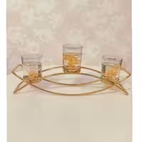 شمعدانی _دورنگ طلایی وسیلور_دارای براقیت_رنگ ثابت 