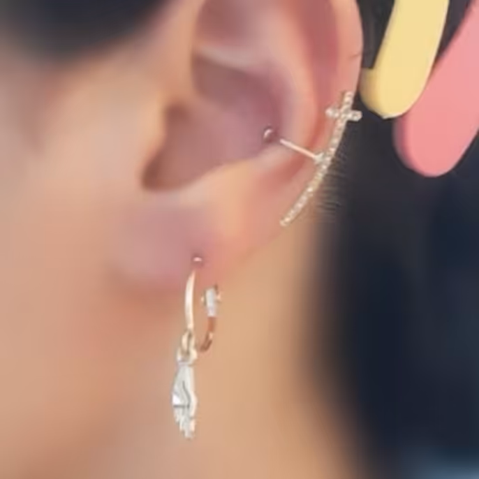 پک گوشواره ایرکاف دار صلیب پک گوشواره چندتایی گوشواره صلیب پک گوشواره ایرکاف ایرکاف گوشواره تینیجری مینیمال