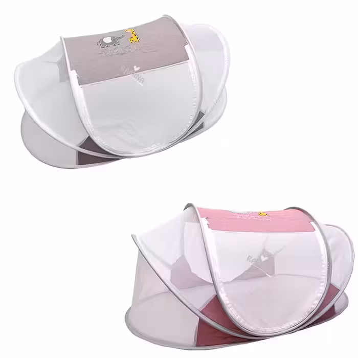 پشه بند فنری کمپی نوزاد طرح فیل و زرافه