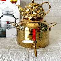 کتری قوری شیردار طلایی 