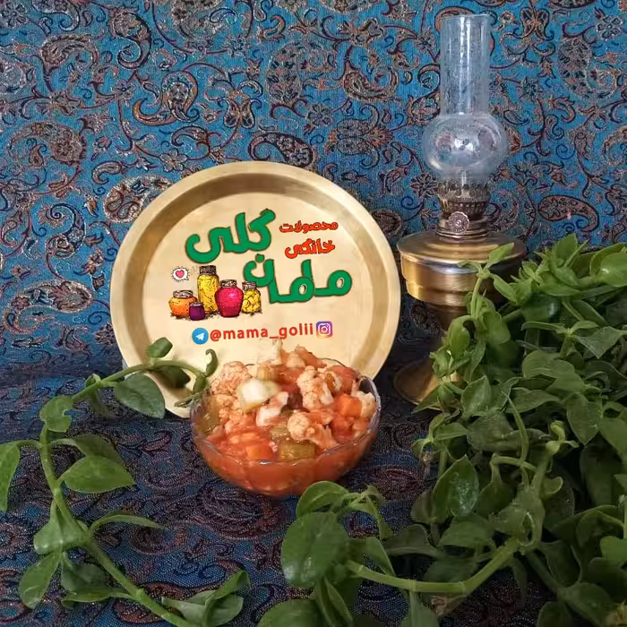 ترشی سالاد فصل آب گوجه  (یک کیلویی)
