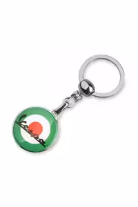جاسوئیچی موتورسیکلت VESPA ROUND DROP LABELED KEYCHAIN ​​ منطق با آرم Modül