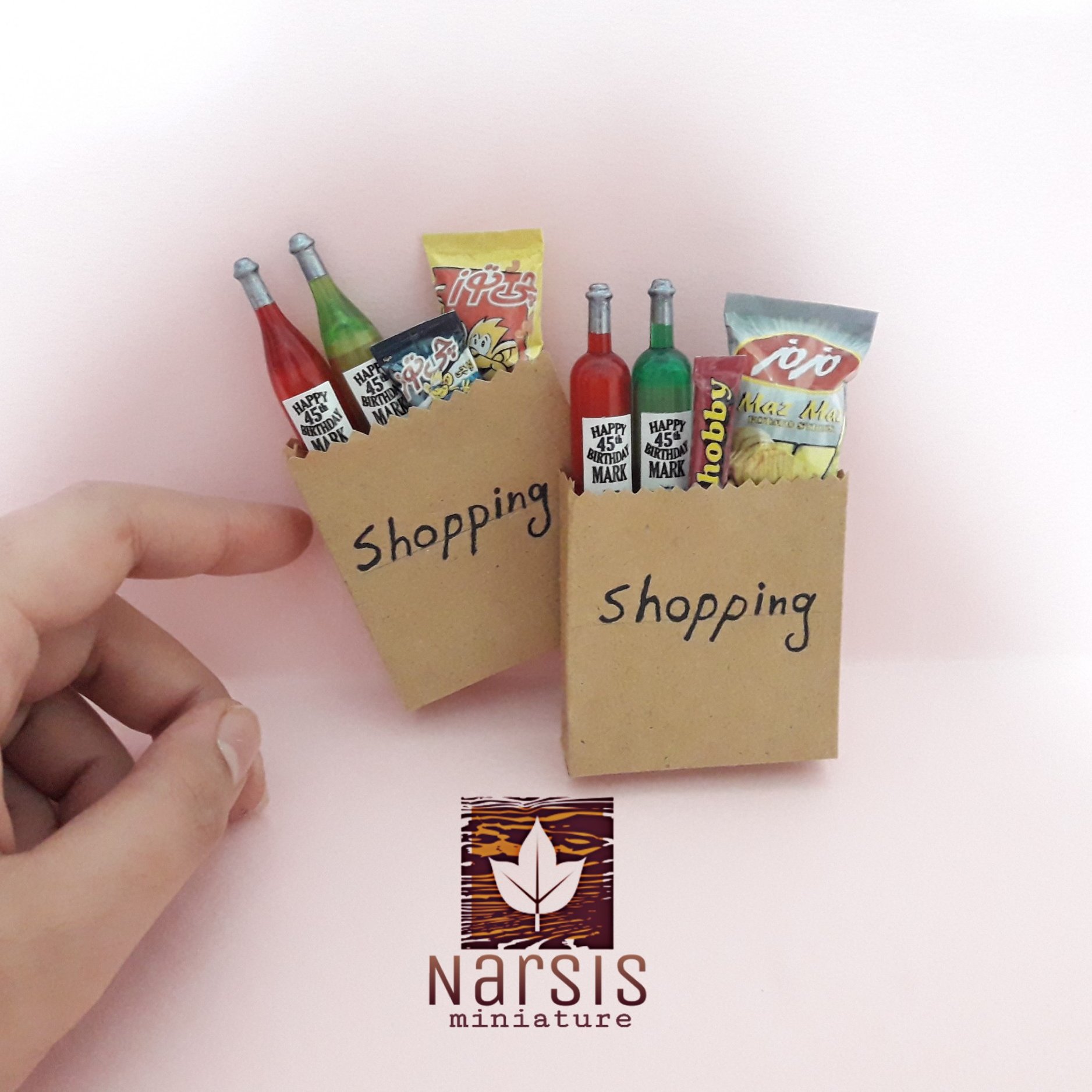 مگنت طرح پاکت خرید خوراکی دستساز