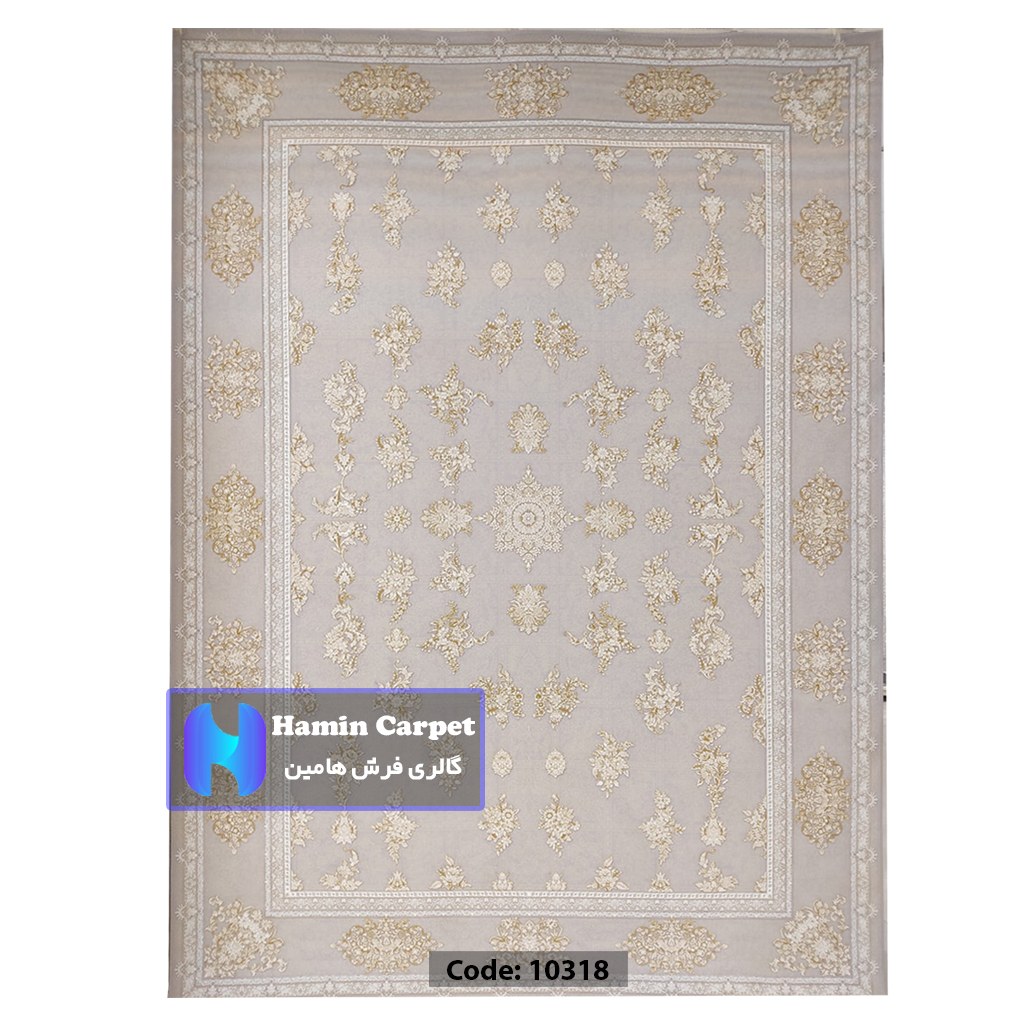 فرش 4 متری 1200 شانه تراکم 3600 نخ اکلریک گل برجسته کد AR10318