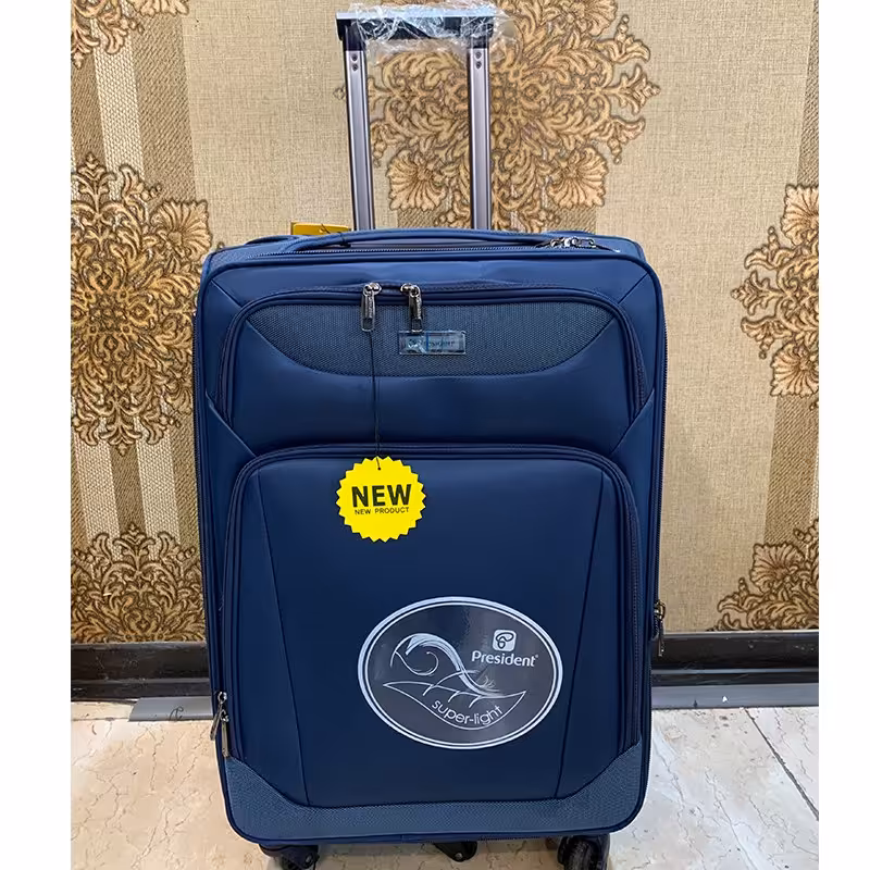 چمدان برزنتی پنج چرخ برند President سایز متوسط کد RH-10 سرمه ای  ارسال رایگان