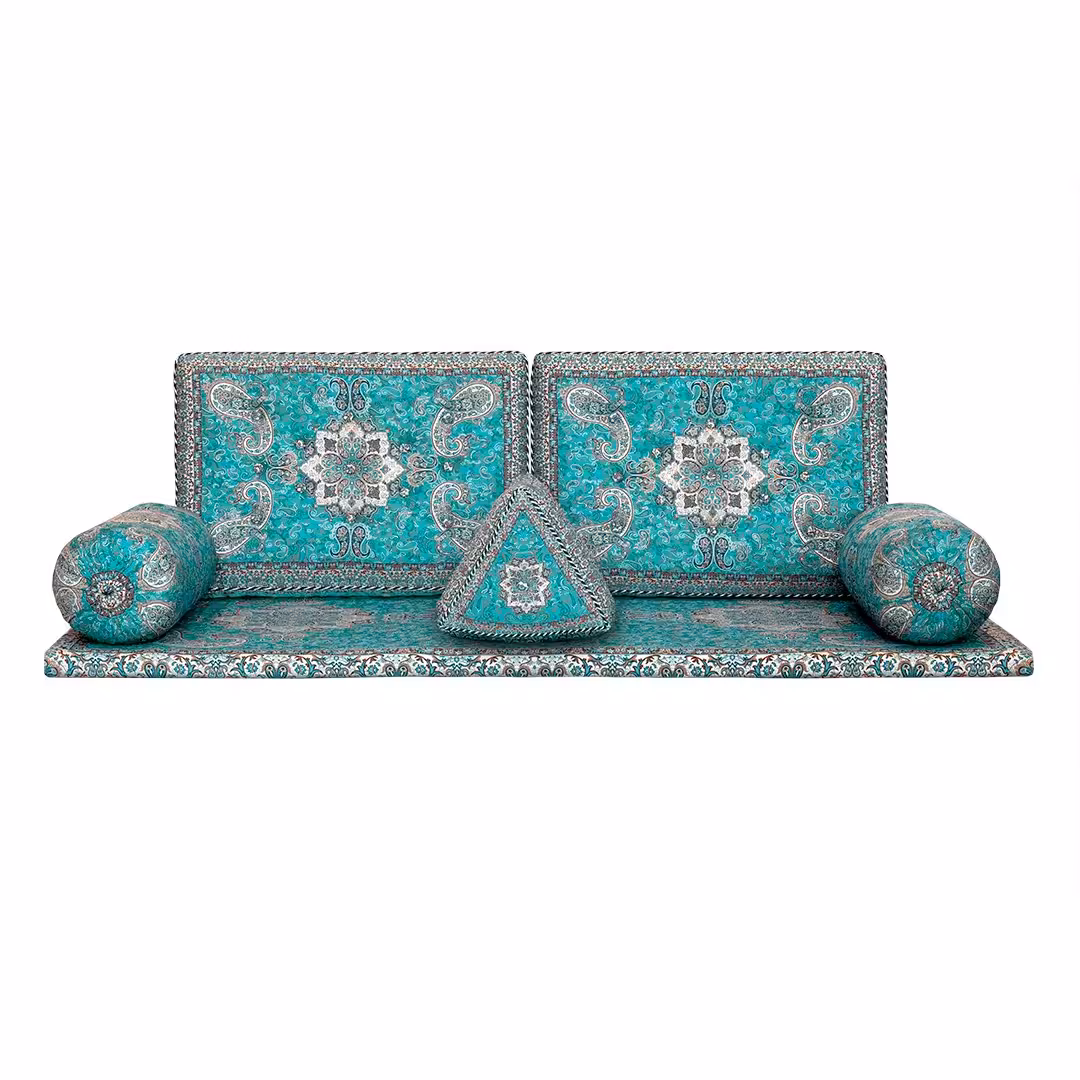 ست 6 تکه پشتی سنتی طرح الماس رنگ سبز 