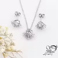 نیمست نقره نگین صورتی طرح طلا کد 18080