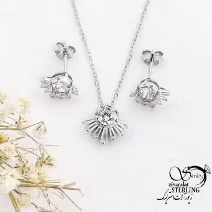 نیمست نقره نگین صورتی طرح طلا کد 18080