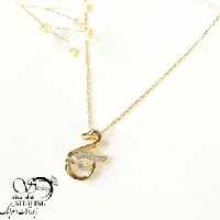 گردنبند ژوپینگ قو طرح طلا نگین دار کد 10326