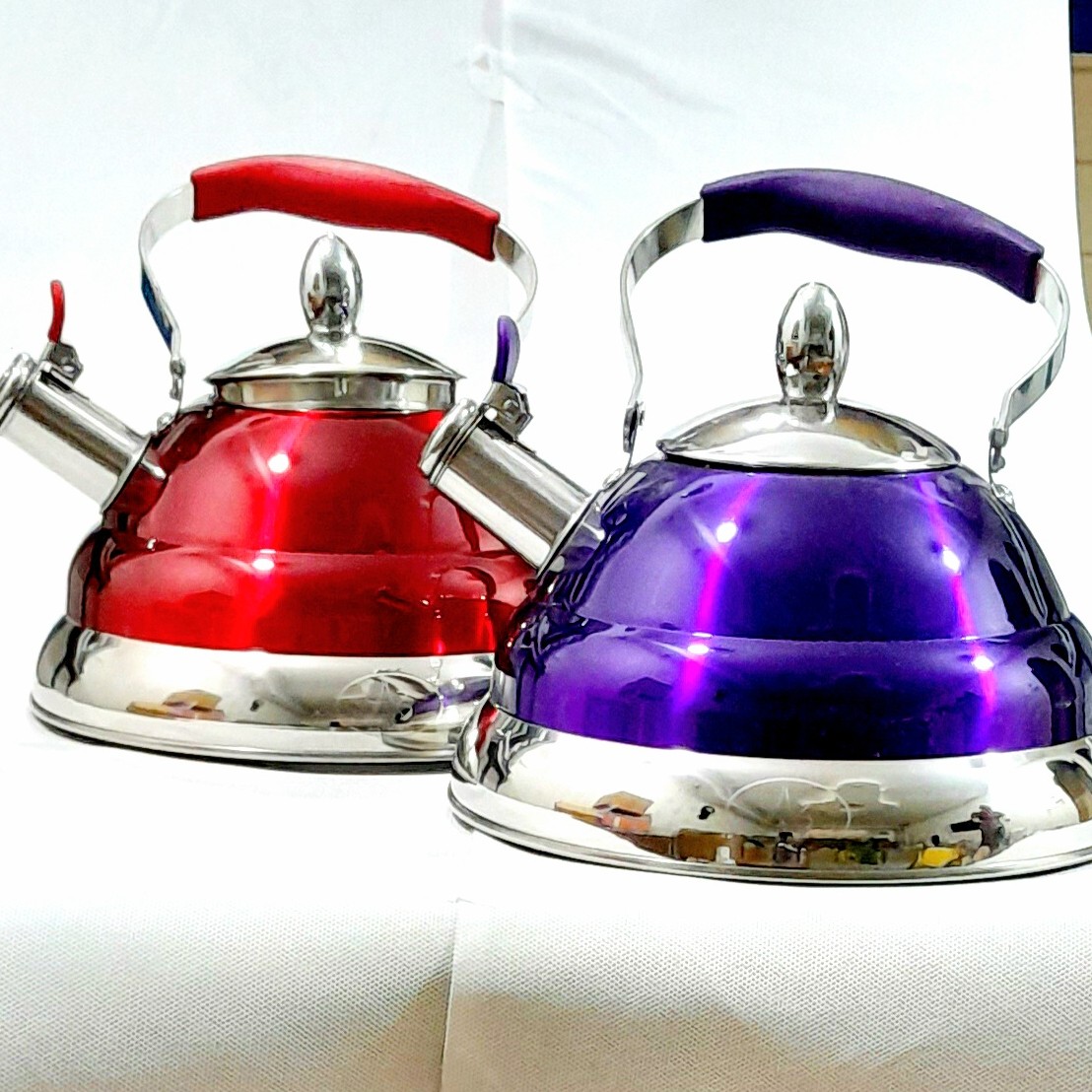 کتری سوت دار استیل درجه یک ممتاز سنگین بارنگ کوره ای مقاوم در برابر حرارت طرح الفین برگ 3.5 لیتری