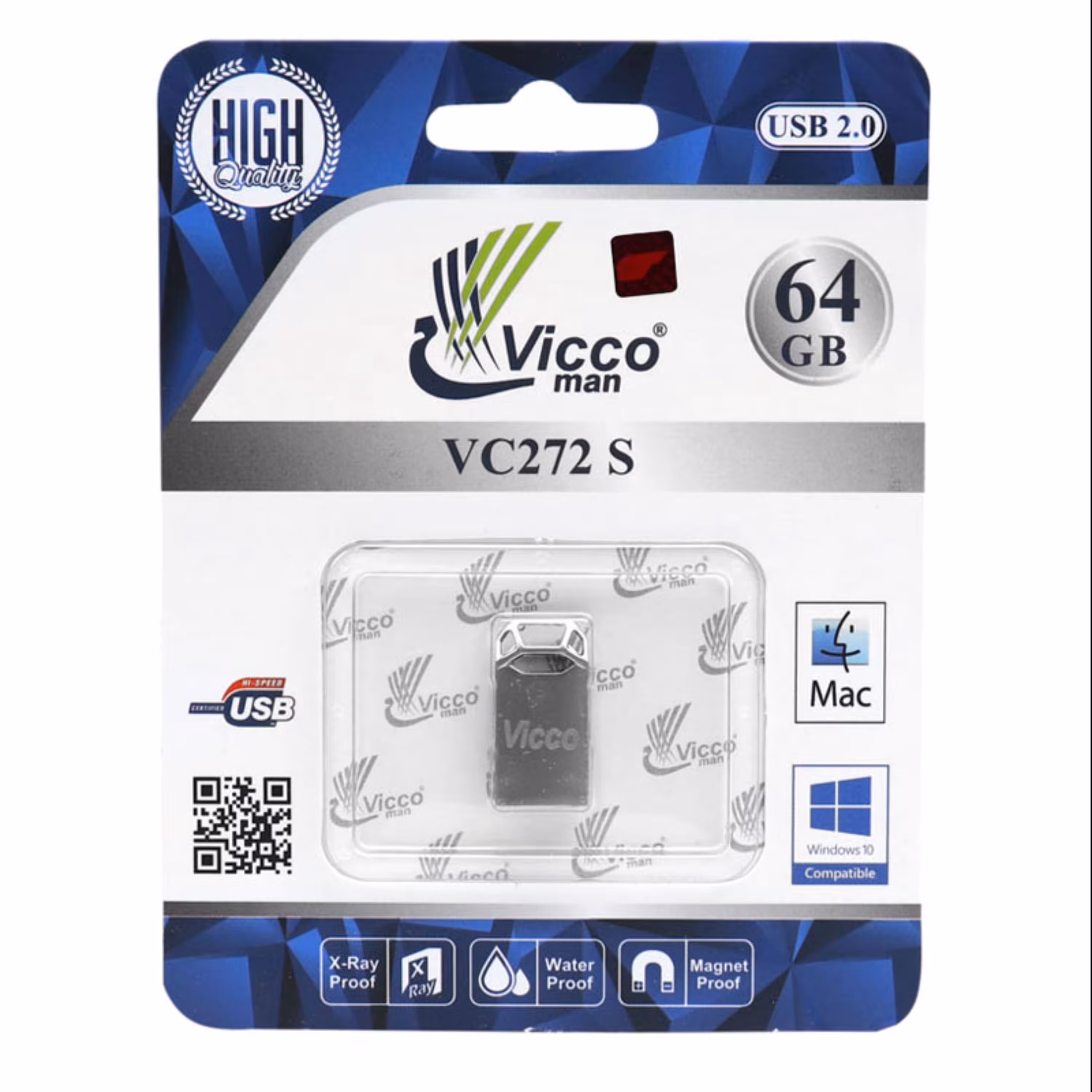 فلش مموری ویکومن مدل VC272 ظرفیت 64 گیگابایت فلزی گارانتی مادام العمر