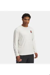 تی شرت ورزشی سفید مردانه پیراهن آستین بلند UA 96 114 Under Armour