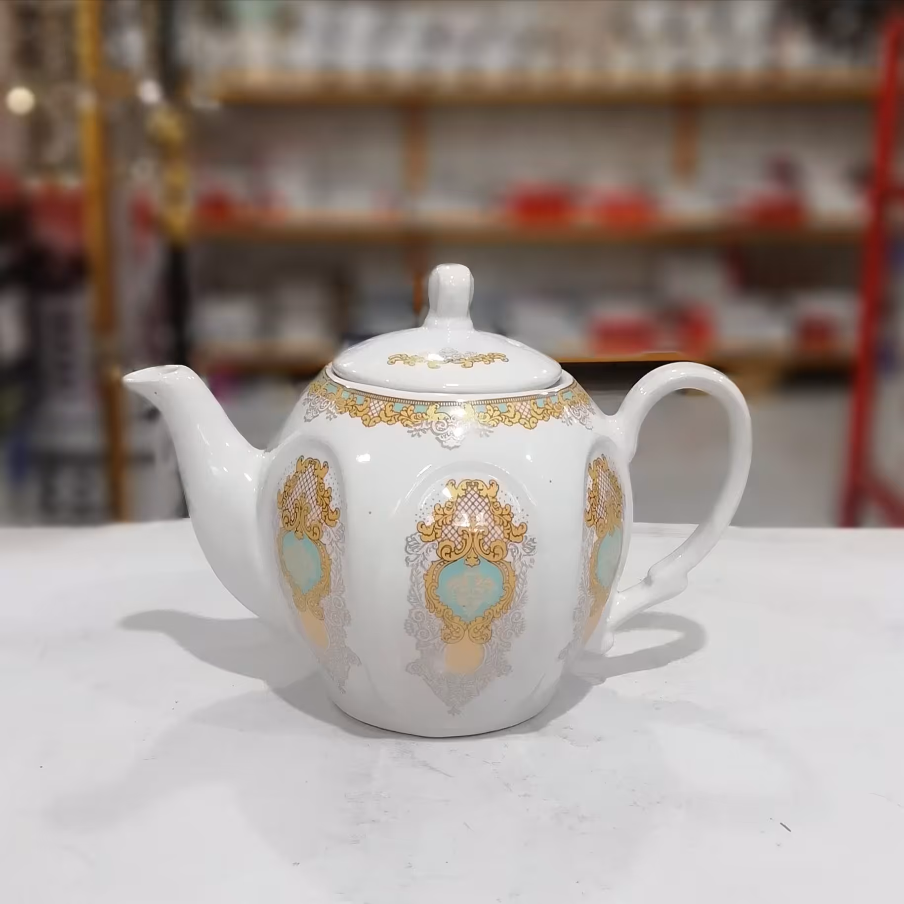 قوری چینی طرح دار متوسط 