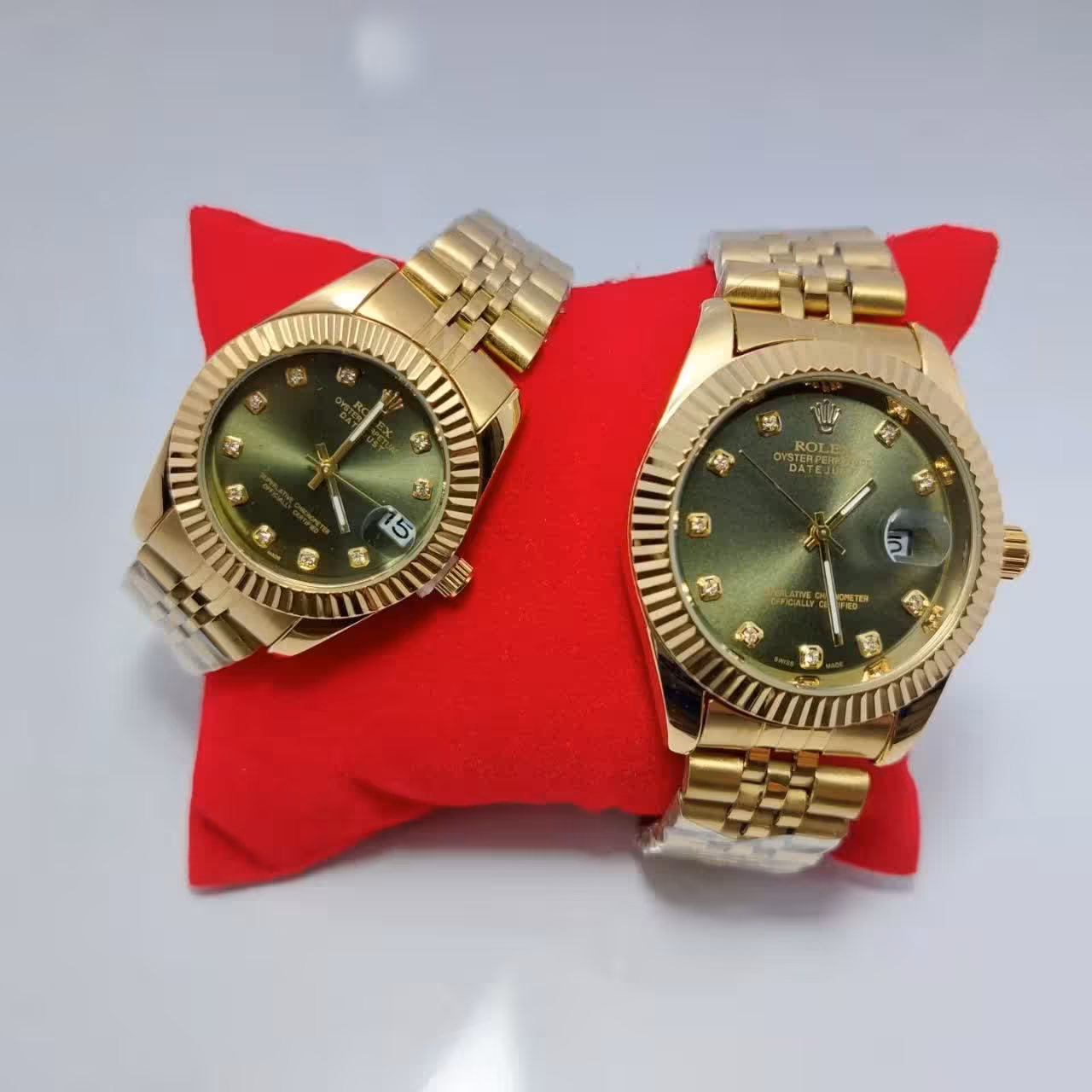 ساعت ست رولکس بند و قاب استیل طلایی 