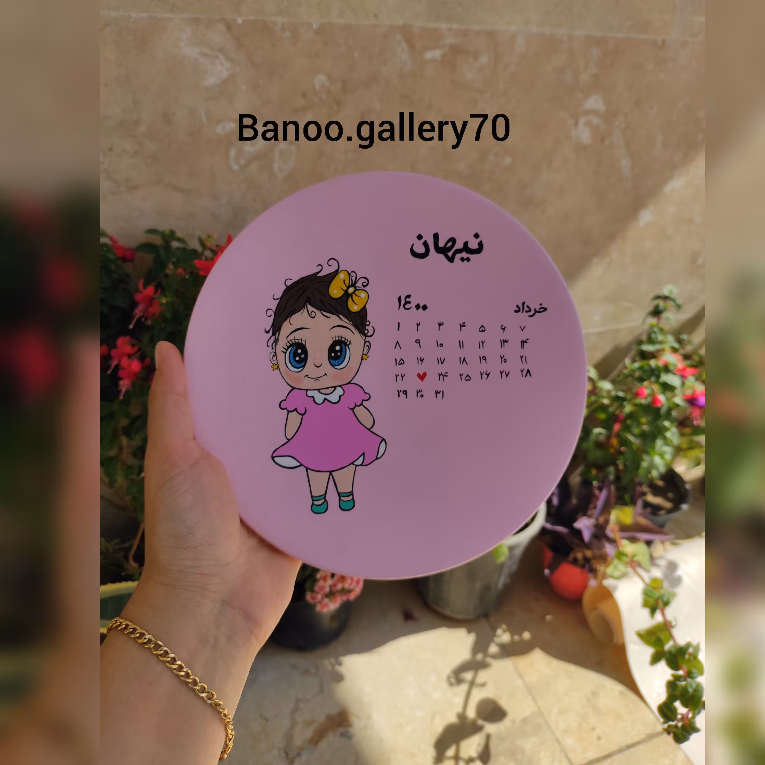 دیوارکوب سفالی نی نی دختر
