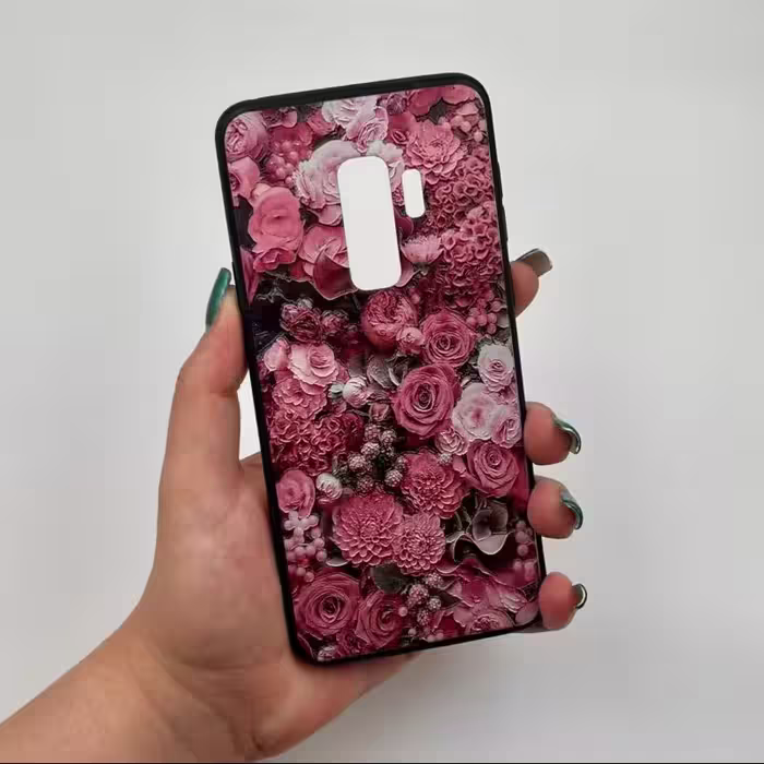 قاب گوشی Galaxy S9 Plus سامسونگ طرح فانتزی گل خاص صورتی کد 49627