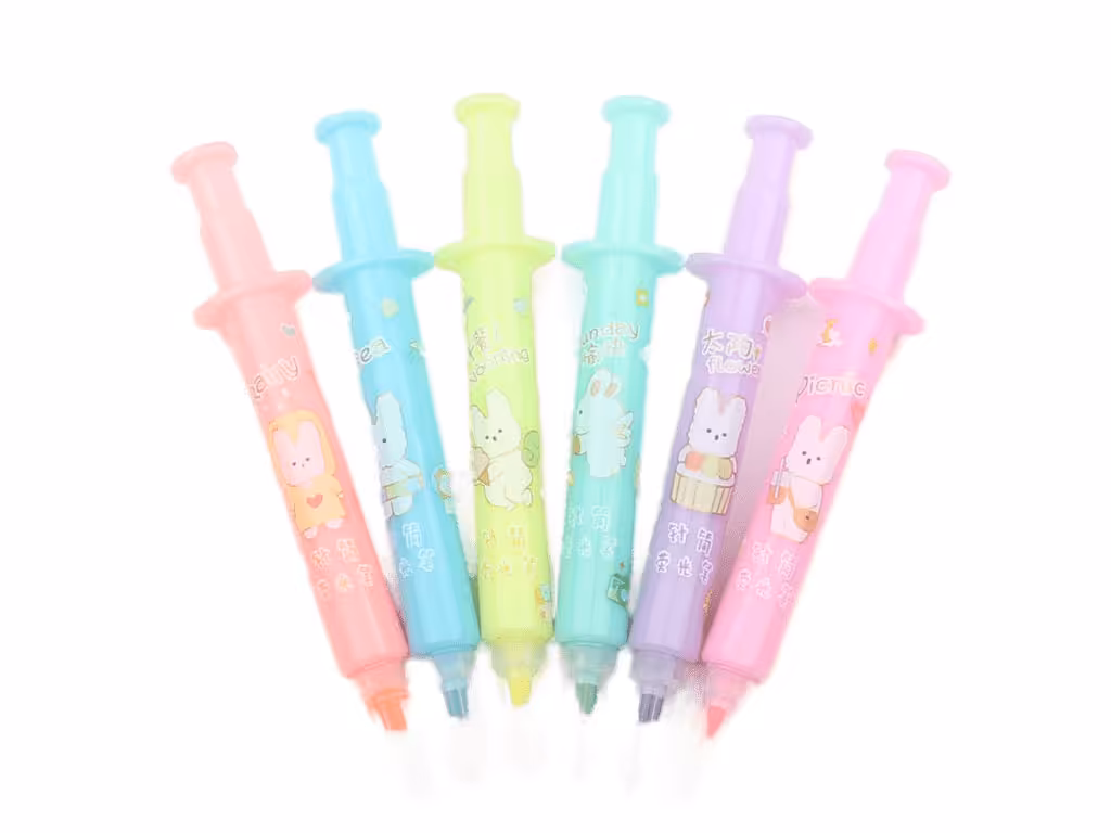 هایلایتر رنگی طرح سرنگ (6 رنگ)