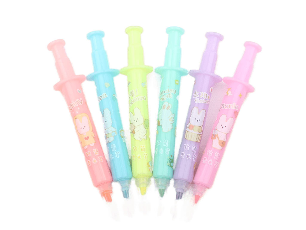 هایلایتر رنگی طرح سرنگ (6 رنگ)