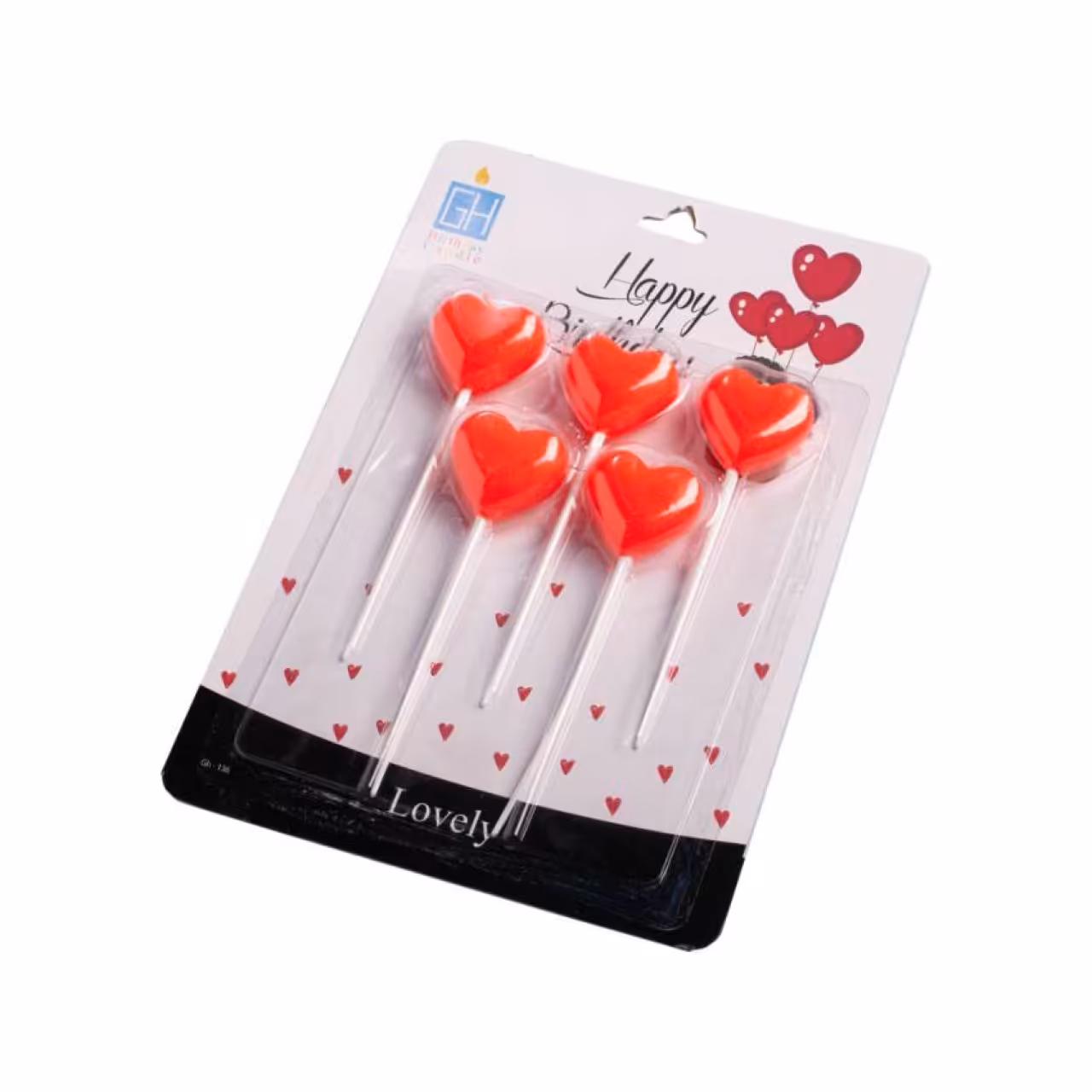 شمع طرح قلب بسته 5 عددی