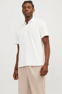 تی شرت یقه پولو سفید مردانه POLO YAKA T اورجینال Jack Jones Jack &amp; Jones