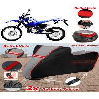 چادر موتورسیکلت خاکستری TOPCASE YAMAHA DT 125 R سازگار با هدف موتور سیکلت بخیه قرمز CoverPlus
