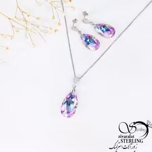 نیمست با سنگ اشکی سوارسکی هفت رنگ کد 11003