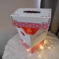 ست سطل اشغال و جا دستمال کاغذی  گل